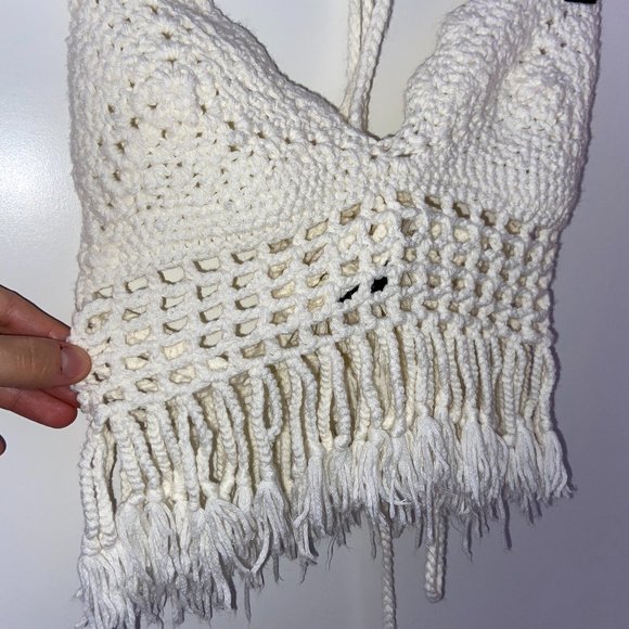 Sabo Skirt Two-Piece Crochet Bralette Set || White - Picture 4 of 16